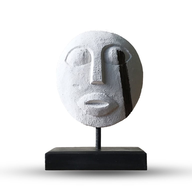 Tribal Decorative Mask (27x20cm) - White by Timor