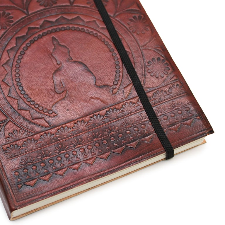 Tibetan Mandala Small Notebook with Handmade Strap - Ideal Journal for Travel and Meditation