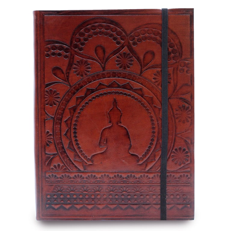 Medium Leather Mandala Notebook (Strap Included)