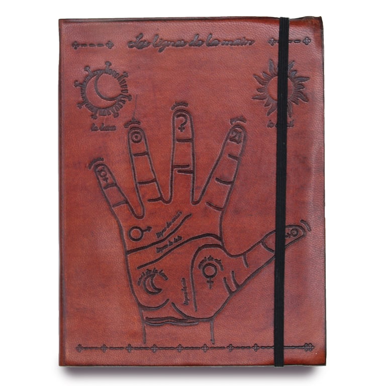 Leatherbound Medium Notebook (Palmistry Edition) - Strap Included