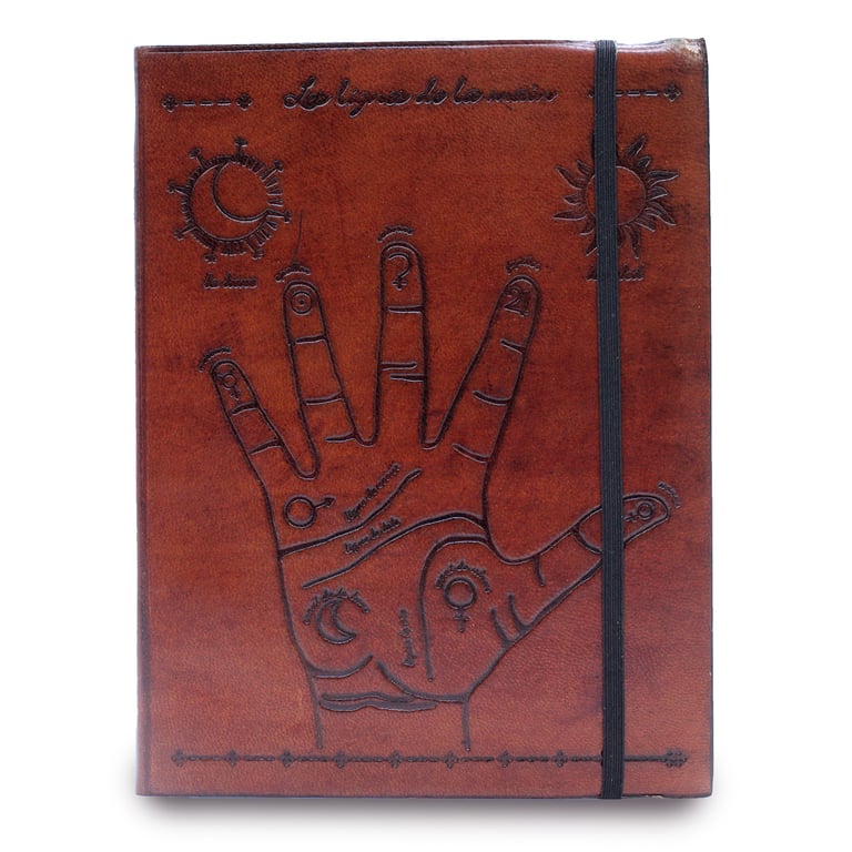 Leatherbound Medium Notebook (Palmistry Edition) - Strap Included