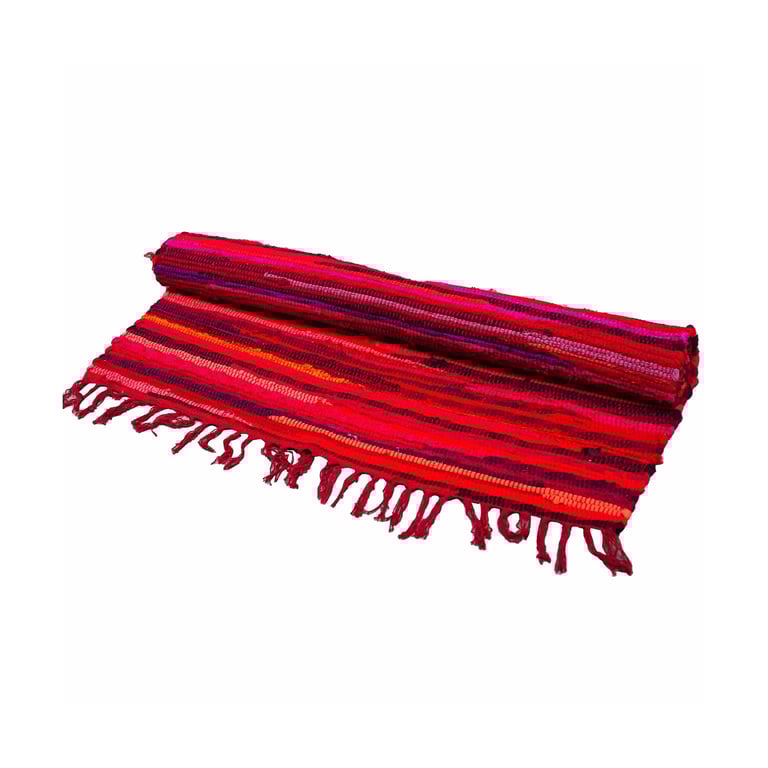Small Premium Quality Handmade Rag Rug - Shocking Pinks - 50x90cm Size