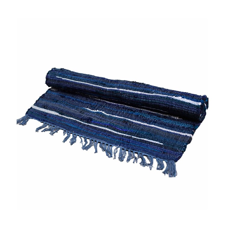 Small Premium Quality Handcrafted Charcoal Grey Rag Rug 50x90cm