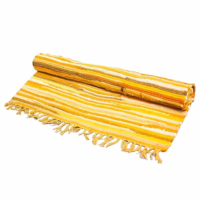150x200cm Premium Sunrise Orange Rag Rug - Room Decor