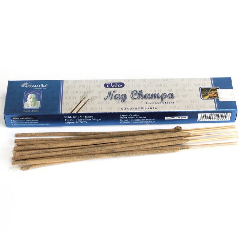 Vedic Nag Champa Incense Sticks - Calming Spiritual Aromatherapy for Meditation and Home Relaxation