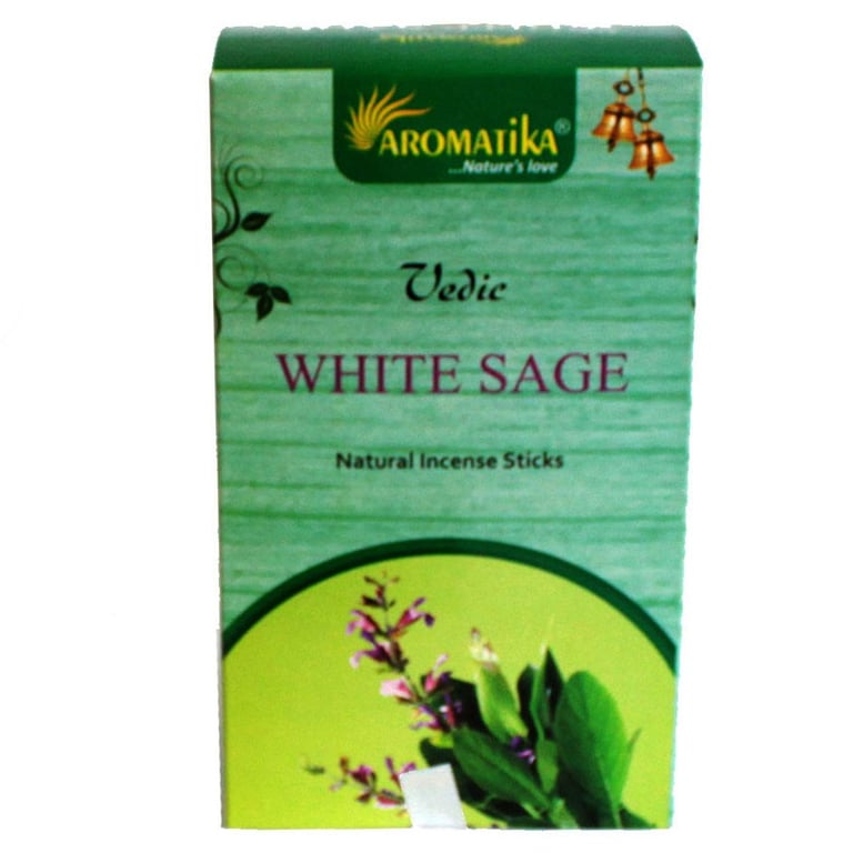 Vedic White Sage Incense Sticks for Natural Home Aromatherapy and Relaxation