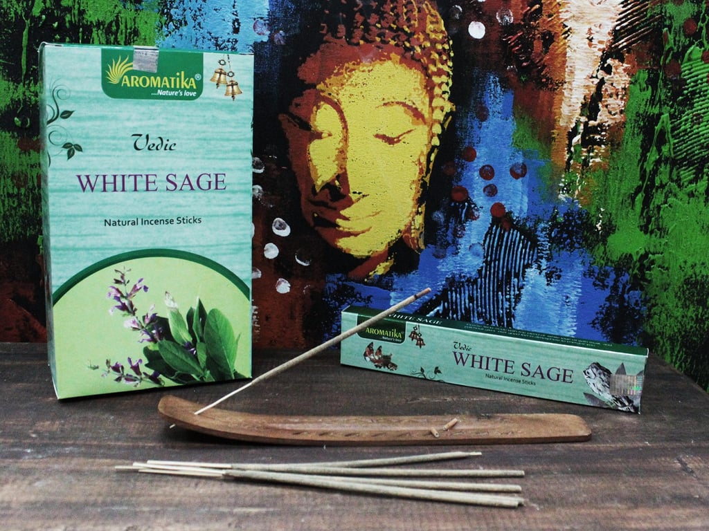 Vedic White Sage Incense Sticks for Natural Home Aromatherapy and Relaxation
