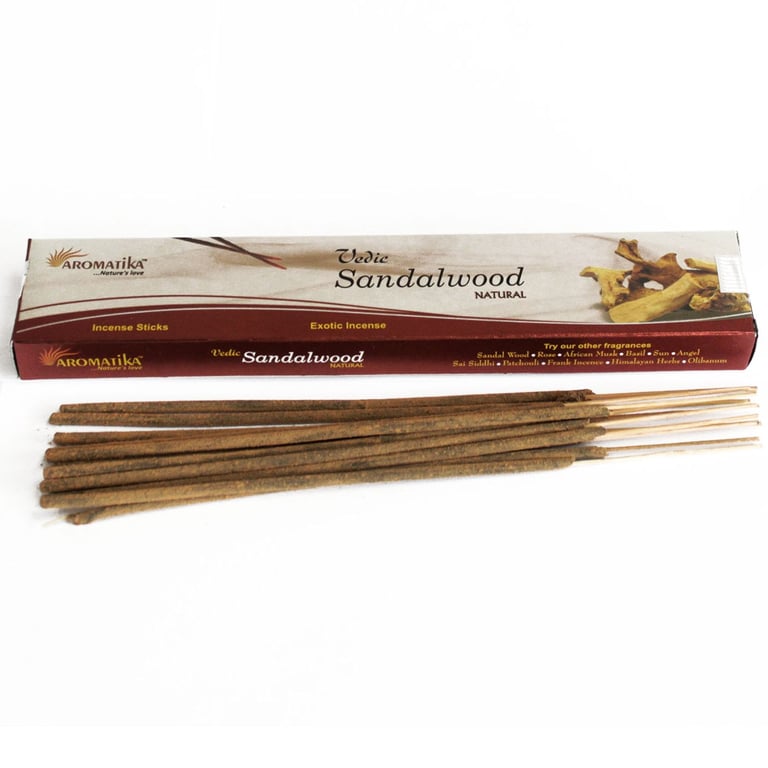 Vedic Sandalwood Incense Sticks - Natural Aromatherapy for Spirituality and Home Decor