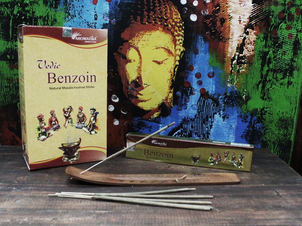 Vedic Benzoin Incense Sticks - Natural Home Aromatherapy and Spiritual Relaxation