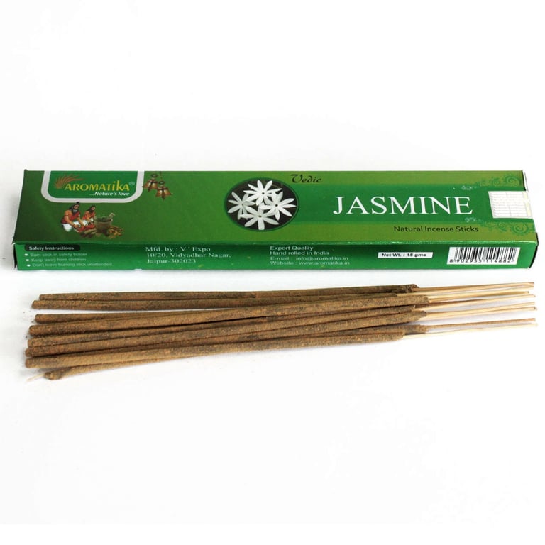 Vedic Jasmine Incense Sticks - Natural Spiritual Aromatherapy for Home