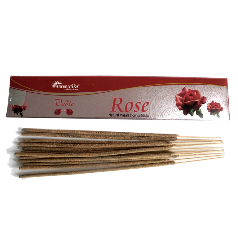 Vedic Rose Incense Sticks - Natural Relaxing Home Sacred Aromatherapy