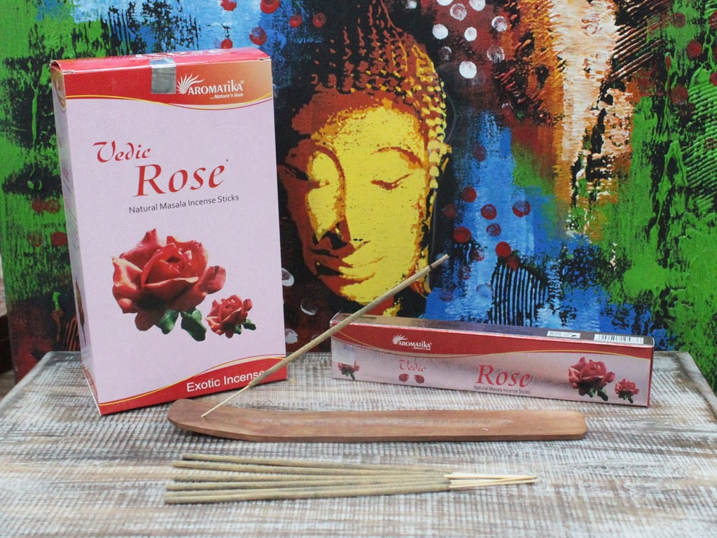 Vedic Rose Incense Sticks - Natural Relaxing Home Sacred Aromatherapy