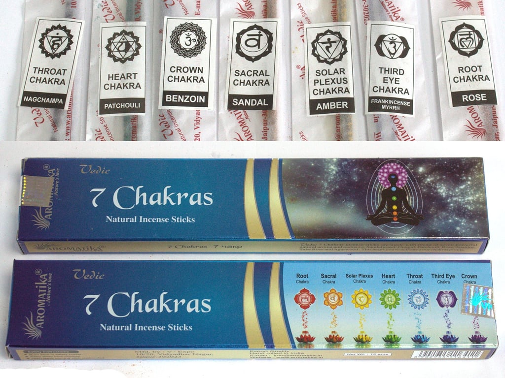 Vedic 7 Chakras Incense Sticks - Natural Spiritual Home Aromatherapy