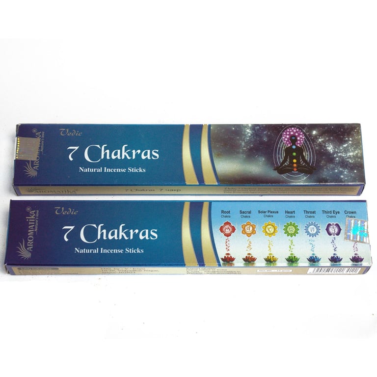 Vedic 7 Chakras Incense Sticks - Natural Spiritual Home Aromatherapy
