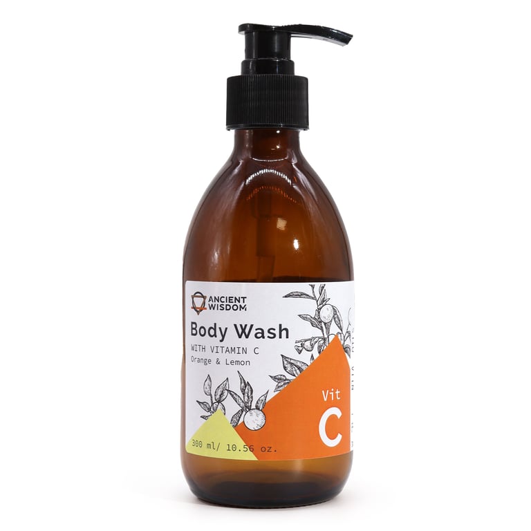Aromatherapy Body Wash with Vitamin C - Orange & Lemon Scent for Hydrating Skin Care
