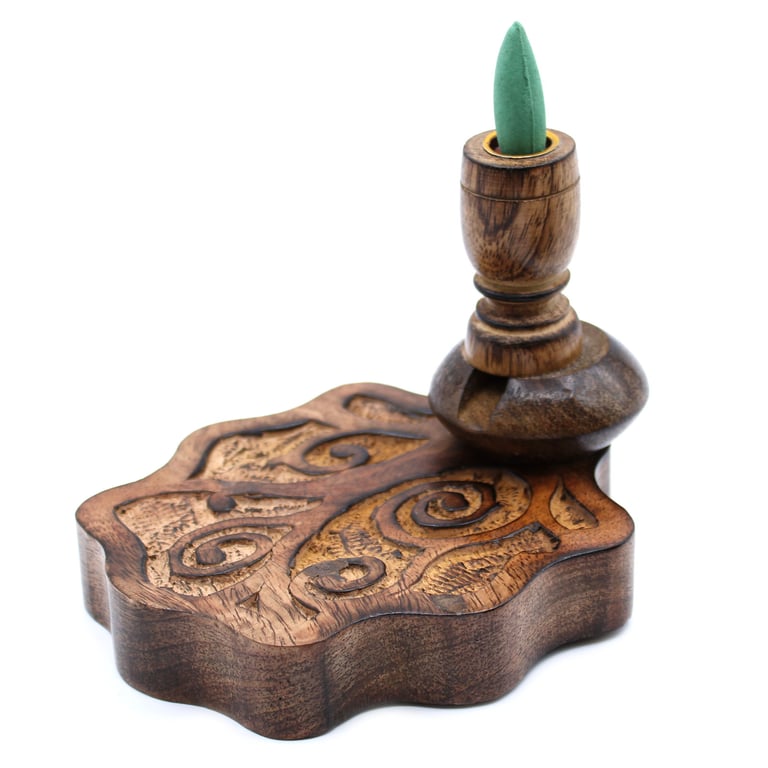 Mango Wood Backflow Burner (Tree of Life) - Smokeless & Stylish Design