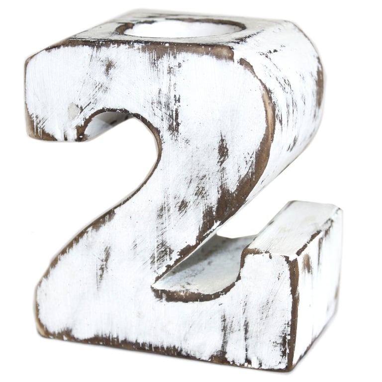 Wooden Birthday Number - No2 Numeral Decoration for Party Decorations
