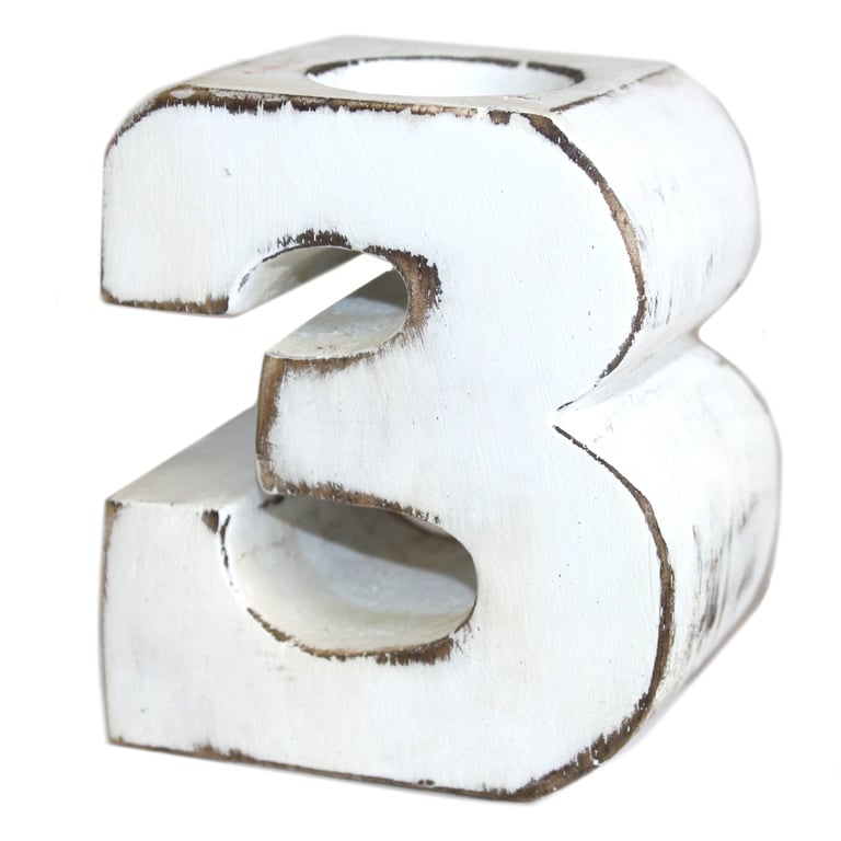 Wooden Birthday Numbers - Number 3 Decorative Wooden Numeral Party Decoration