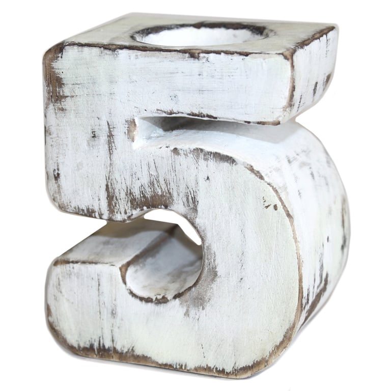 Wooden Wooden Number 5 Birthday Decoration - Kids Party Supply