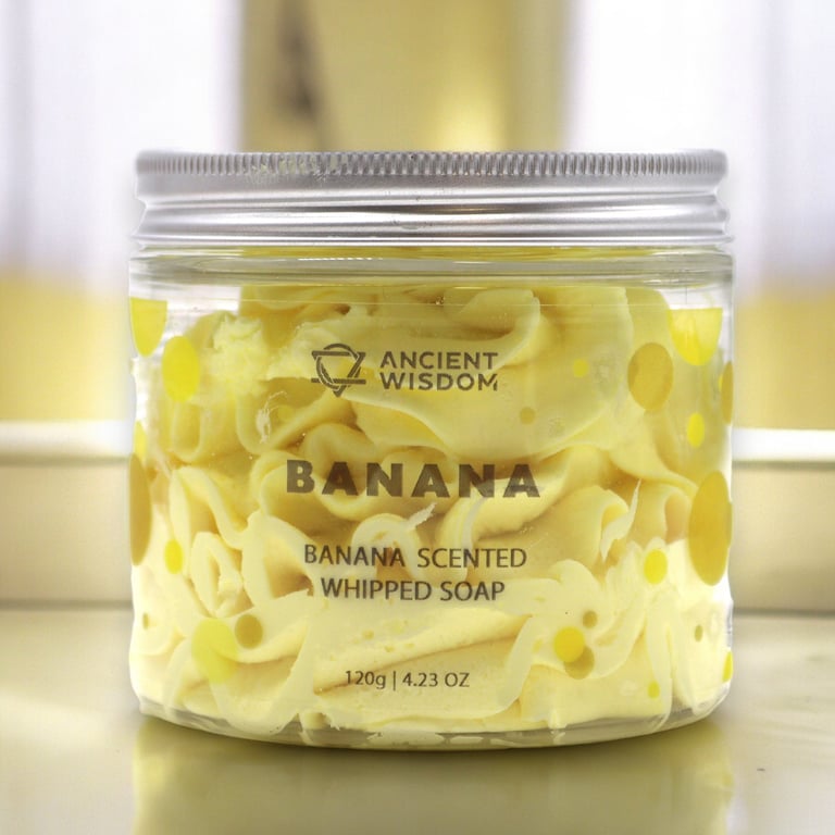 Banana Whipped Natural Soap - 120g Fragrance-Free Skincare Soap