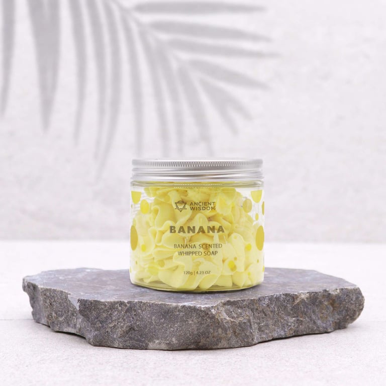 Banana Whipped Natural Soap - 120g Fragrance-Free Skincare Soap
