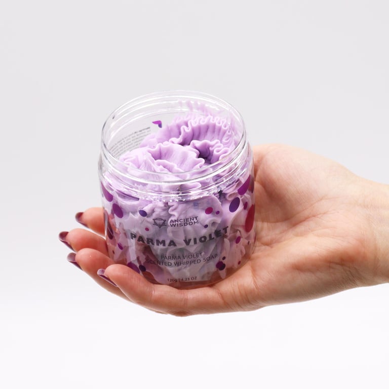 Parma Violet 120g Handmade Natural Whipped Soap - Fragrant Bath Time Bliss