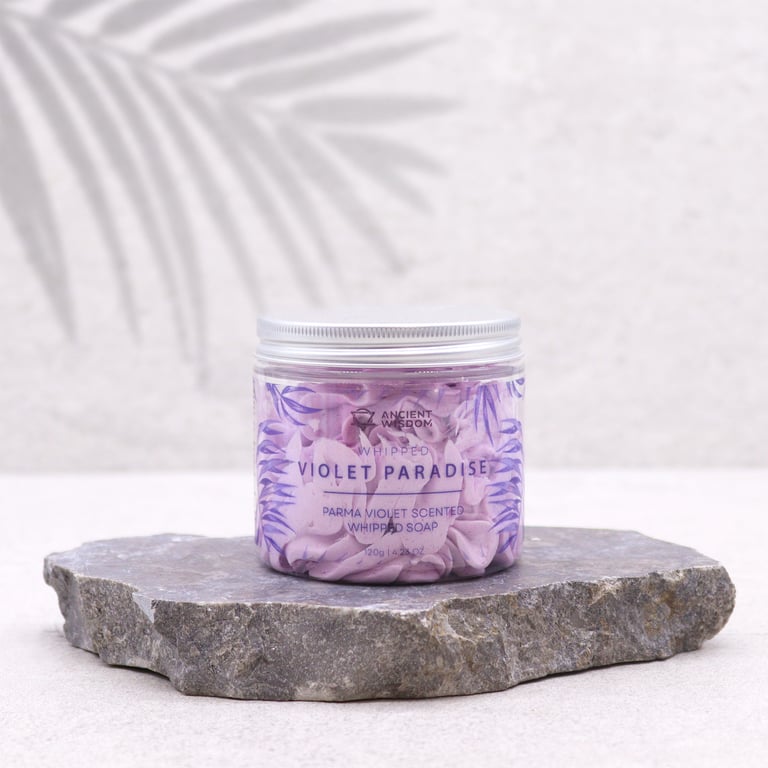 Parma Violet 120g Handmade Natural Whipped Soap - Fragrant Bath Time Bliss