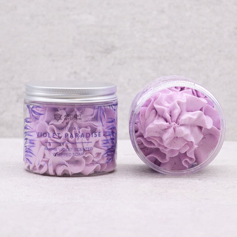 Parma Violet 120g Handmade Natural Whipped Soap - Fragrant Bath Time Bliss