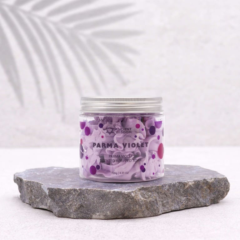 Parma Violet 120g Handmade Natural Whipped Soap - Fragrant Bath Time Bliss