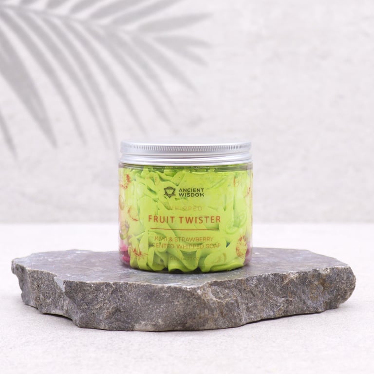 Natural Strawberry & Kiwi Whipped Soap 120g - Moisturizing and Gentle Body Care