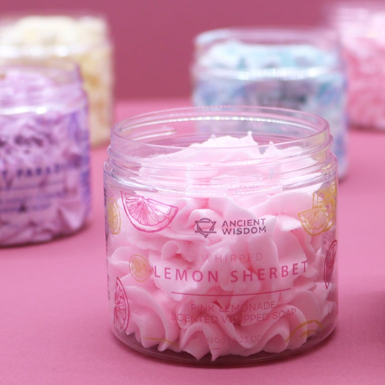 Pink Lemonade Whipped Bath Soap 120g - Refreshing Fragrance and Gentle Cleansing