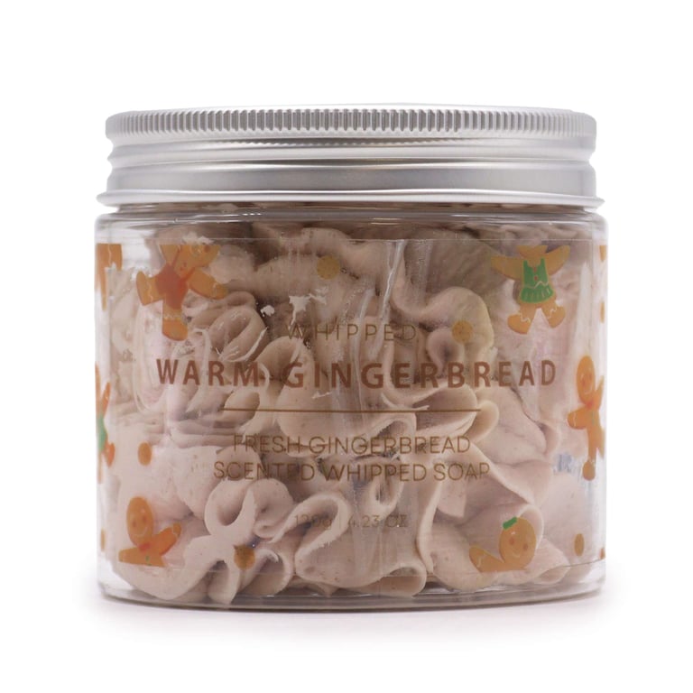 Warm Gingerbread Whipped Soap 120g - Holiday Fragrance Gift Set