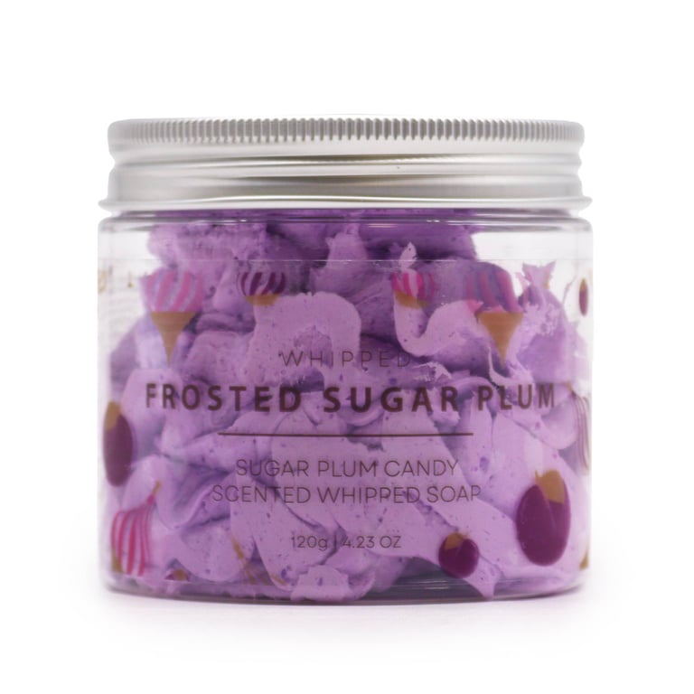 Frosted Sugar Plum Whipped Soap - 120g Luxurious Beauty Gift for Christmas Season