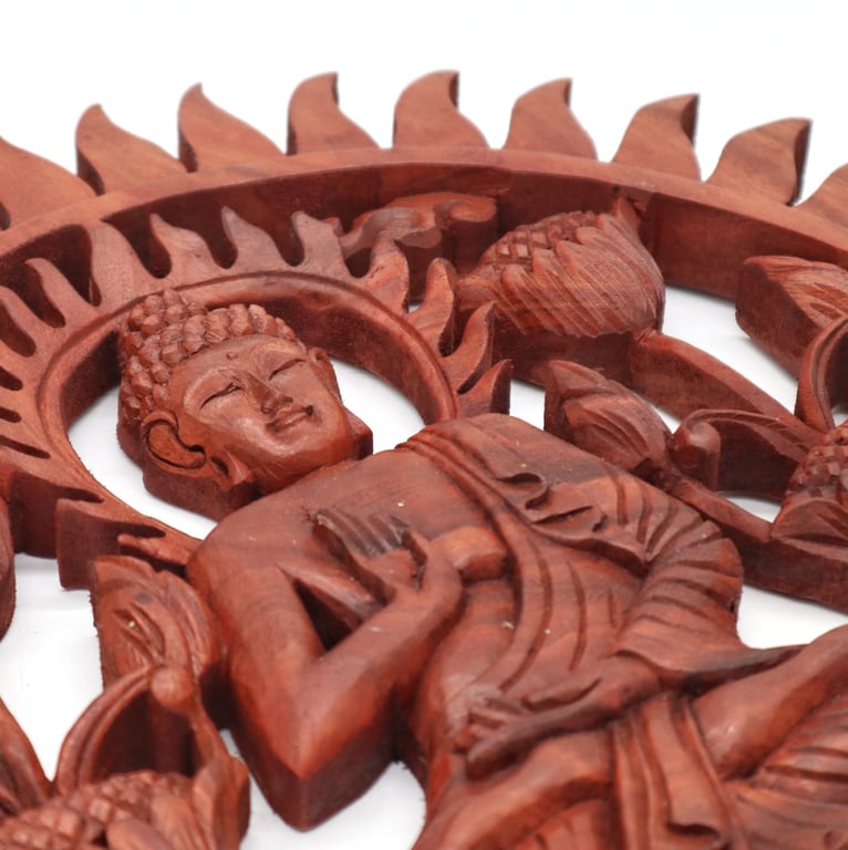 40cm Buddha & Lotus Wall Panel - Decorative Artwork for Zen Interiors