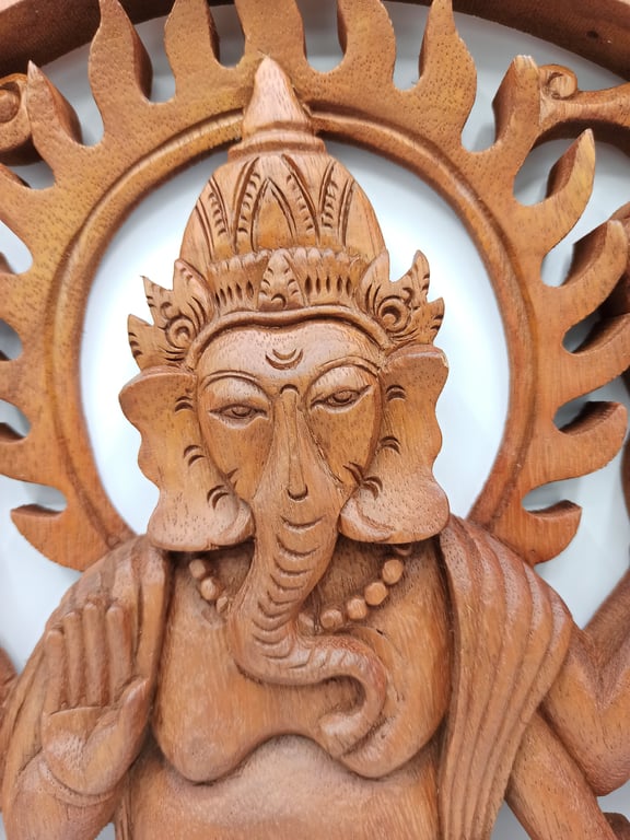 40cm Ganesh Wall Panel - Decorative Hindu Artwork