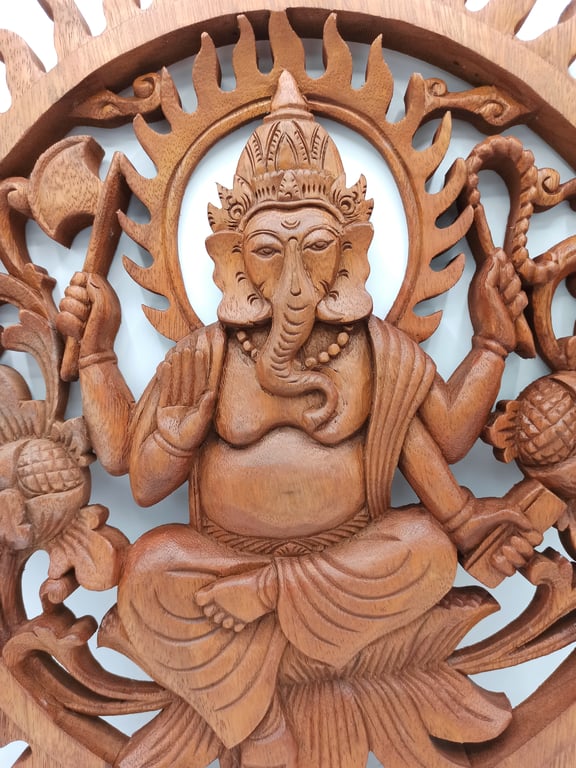 40cm Ganesh Wall Panel - Decorative Hindu Artwork