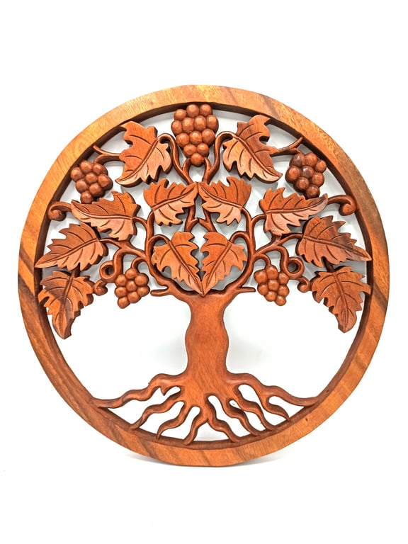 40cm Grapes Panel - Tree of Life Decorative Artwork