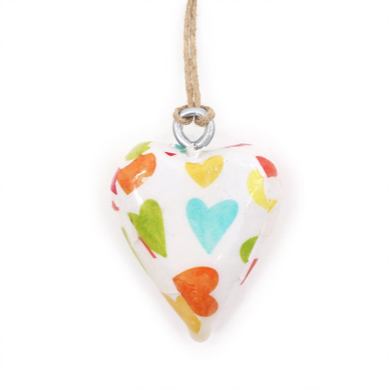 Small Decor Wood Heart - Pastel Hearts Wooden Home Decoration