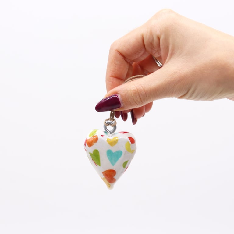Small Decor Wood Heart - Pastel Hearts Wooden Home Decoration