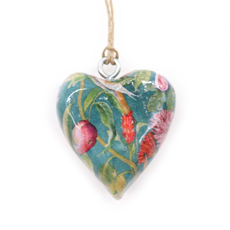 Large Decorative Wood Heart - Bird & Floral Wall Art Home Dcor Item