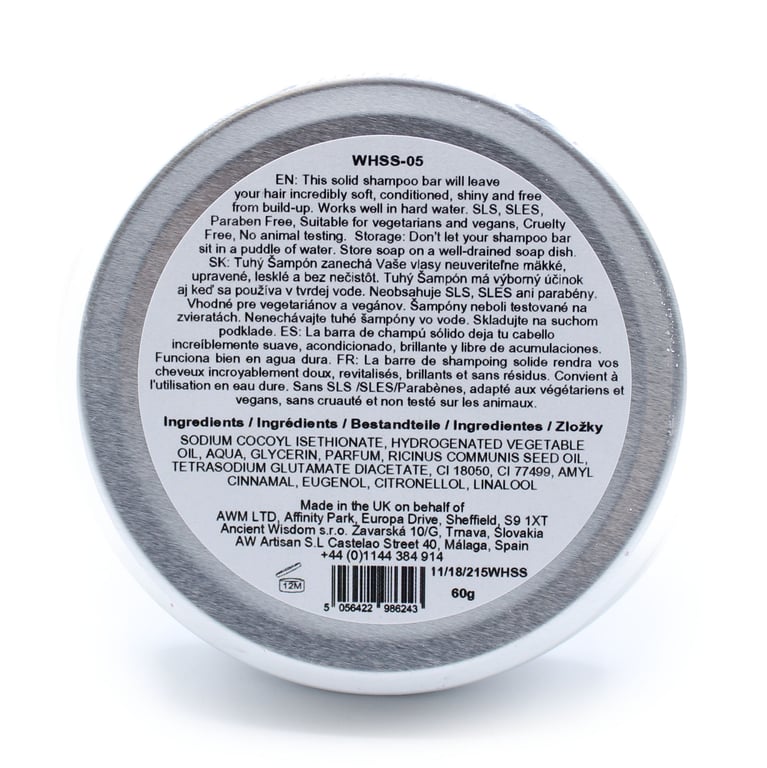 Wild Hare Cherry Bonbon Natural Solid Shampoo 60g, Gentle Hair Care
