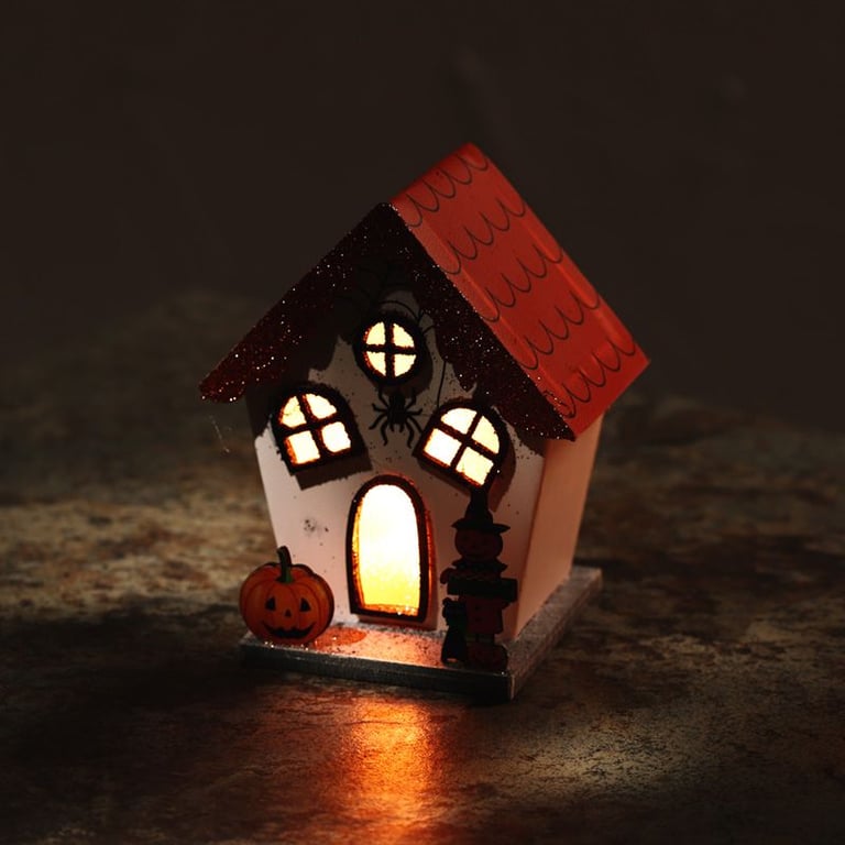 Spooky Spider Pumpkin House LED Outdoor Halloween Decoration with Spiders