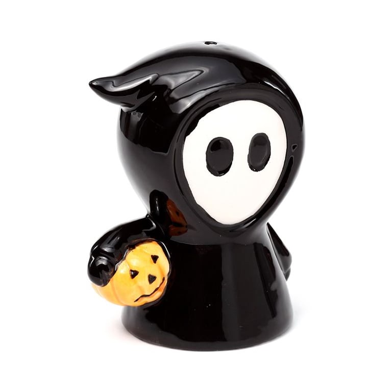 Skull Boy & Ghost Boy Vintage Ceramic Salt and Pepper Shaker Set - Kitchen Decor
