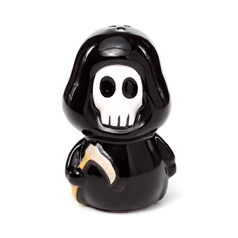 Skull Boy & Ghost Boy Vintage Ceramic Salt and Pepper Shaker Set - Kitchen Decor