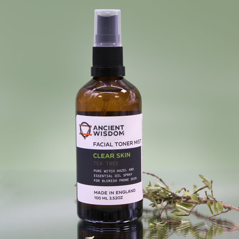 Witch Hazel with Tea Tree Oil Natural Astringent Toner 100ml Acne Treatment