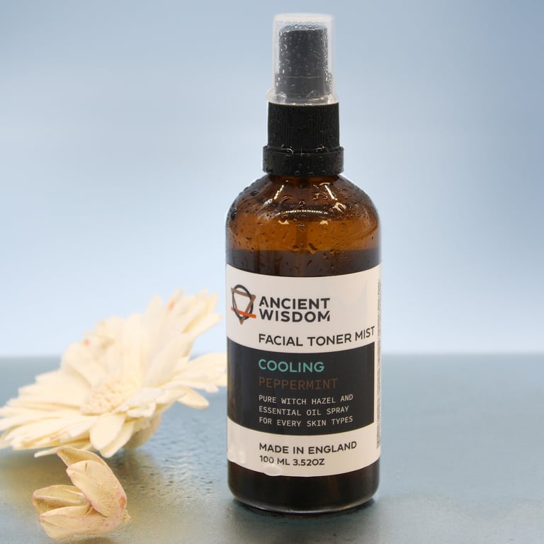 Witch Hazel with Peppermint Natural Astringent Toner 100ml - Soothing Skin Care for All Types