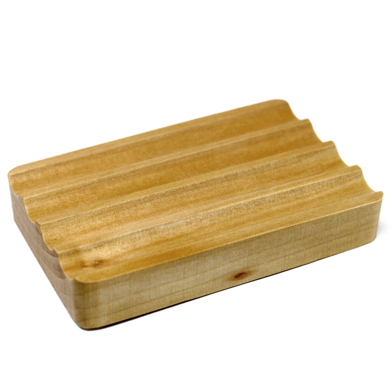 Eco-Friendly Corrugated Wooden Soap Dish - Bathroom and Kitchen Holder