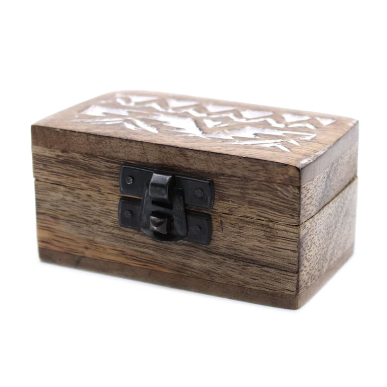 White Washed Wooden Slavic Design Pill Box Holder and Medicine Organizer