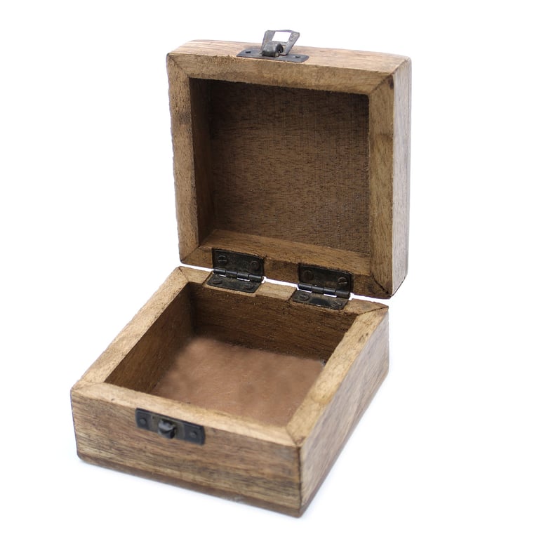 White Washed Wooden Box - Rustic Slavic Design 4x4 Storage Box
