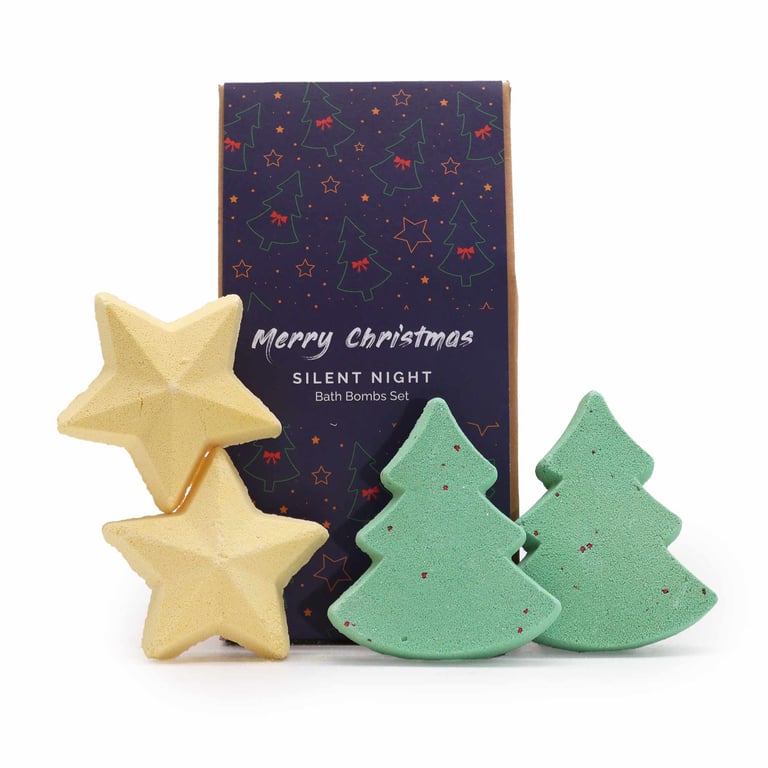 Silent Night Christmas Bath Bomb Gift Pack - Scented Holiday Bath Bombs for Festive Gift Giving